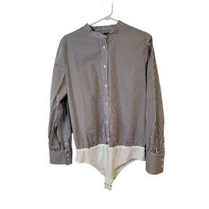 J. Crew Size 16 Women's Bodysuit Striped Stretch Tailored Perfect Top NWT